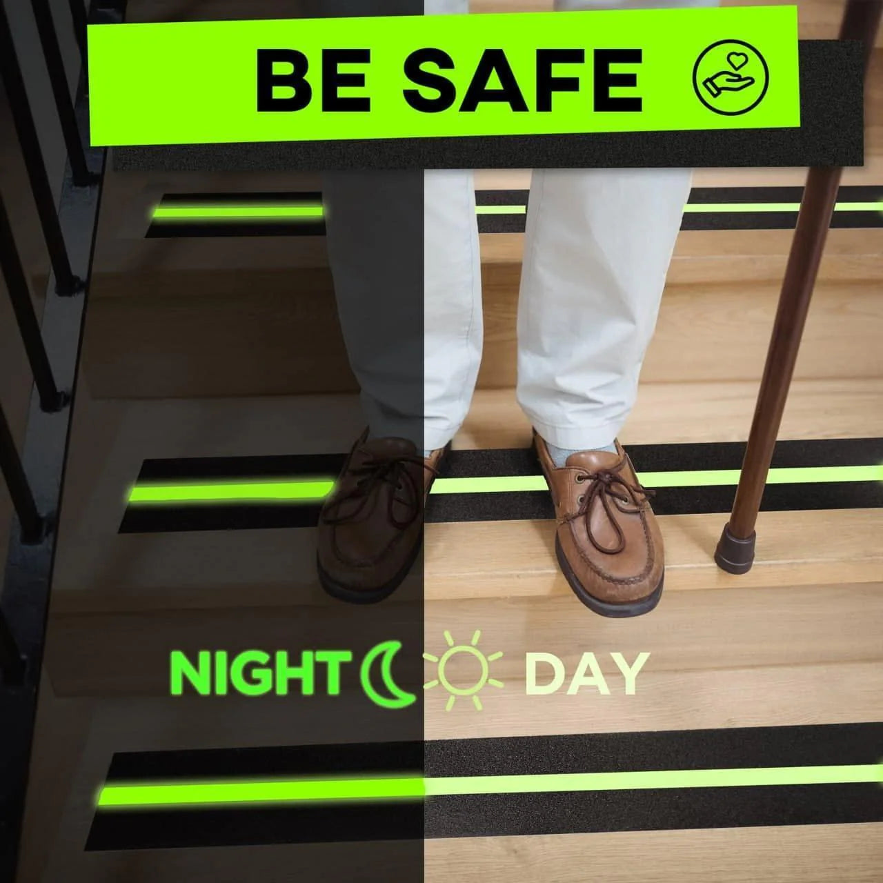 Grip Tape Heavy Duty anti Slip Tape for Stairs 2 Inch X 50 Feet Black with Glow