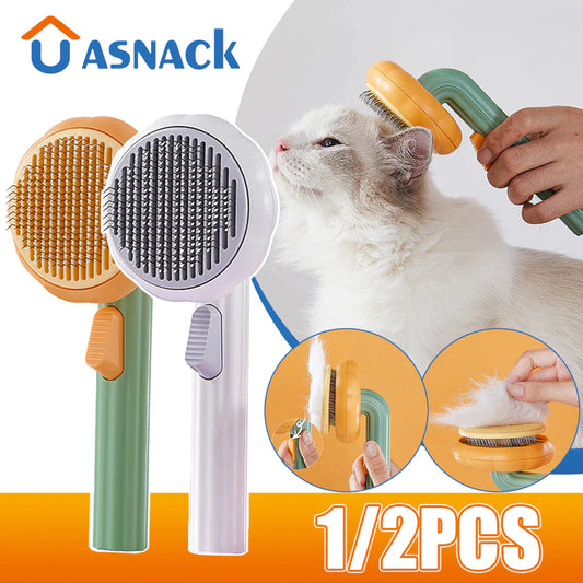 Cat Brush Comb Pet Pumpkin Comb for Dogs Cats Dog Hair Remover Brush Pet Hair Shedding Self Cleaning Comb Pet Grooming Tools