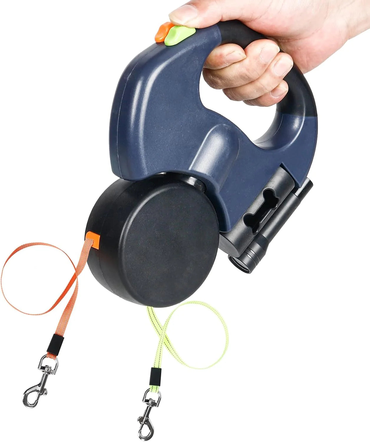 Dual Pet Leash Retractable Reflective Lead 360 Swivel Double Dog Walking Leash
