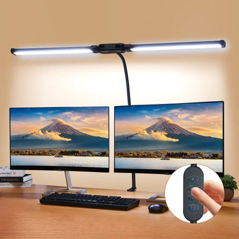 LED Desk Lamp with Clamp Double Head light Lamp 360° Adjustable gooseneck